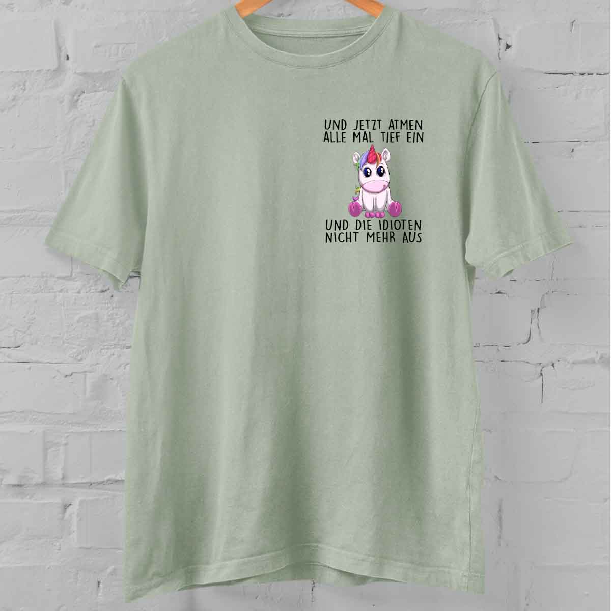 Einatmen Einhorn Brust – Oversize Shirt Unisex