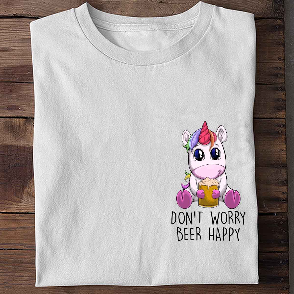 Beworry Einhorn - Shirt Unisex Brust