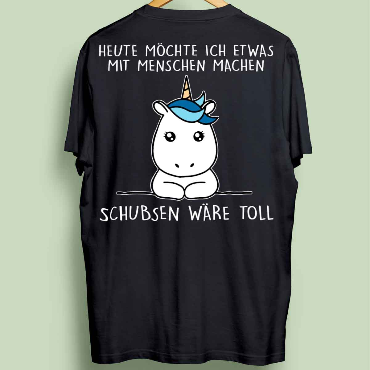 Schubsen Simple Einhorn - Oversize Shirt Unisex Rückendruck