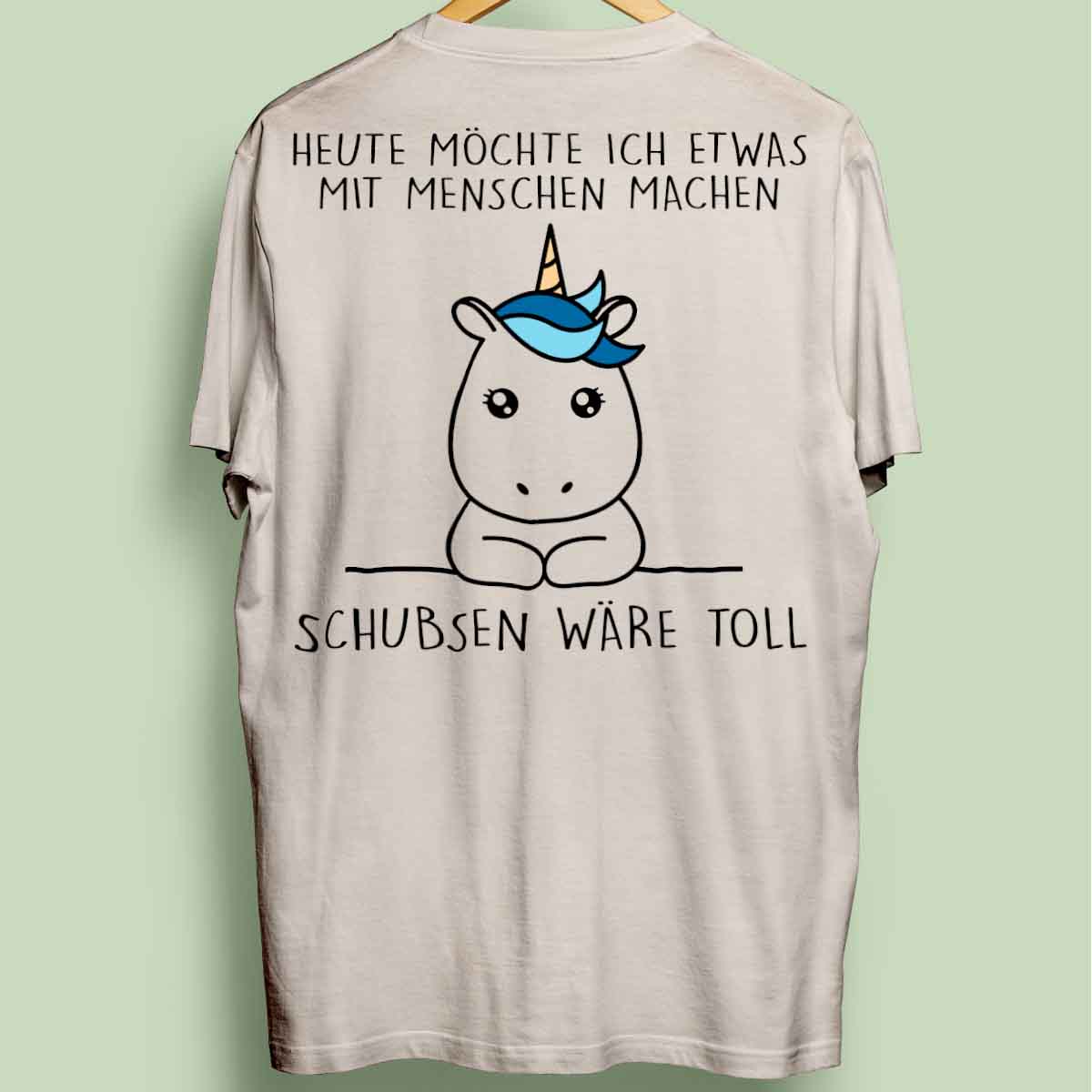 Schubsen Simple Einhorn - Oversize Shirt Unisex Rückendruck