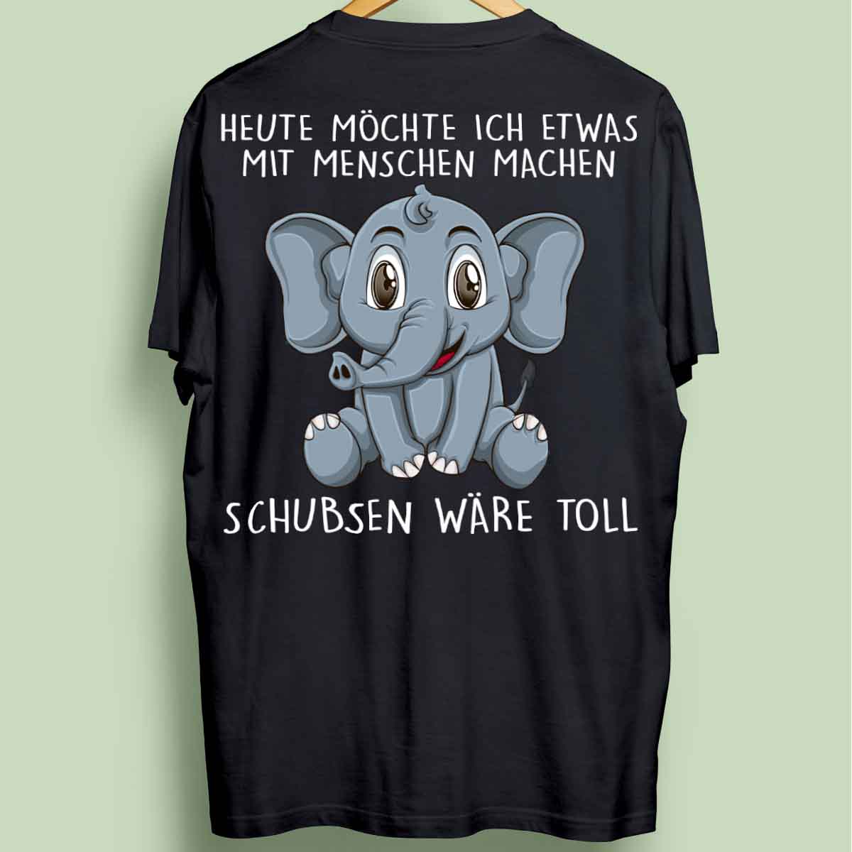 Schubsen Elefant - Oversize Shirt Unisex Rückendruck