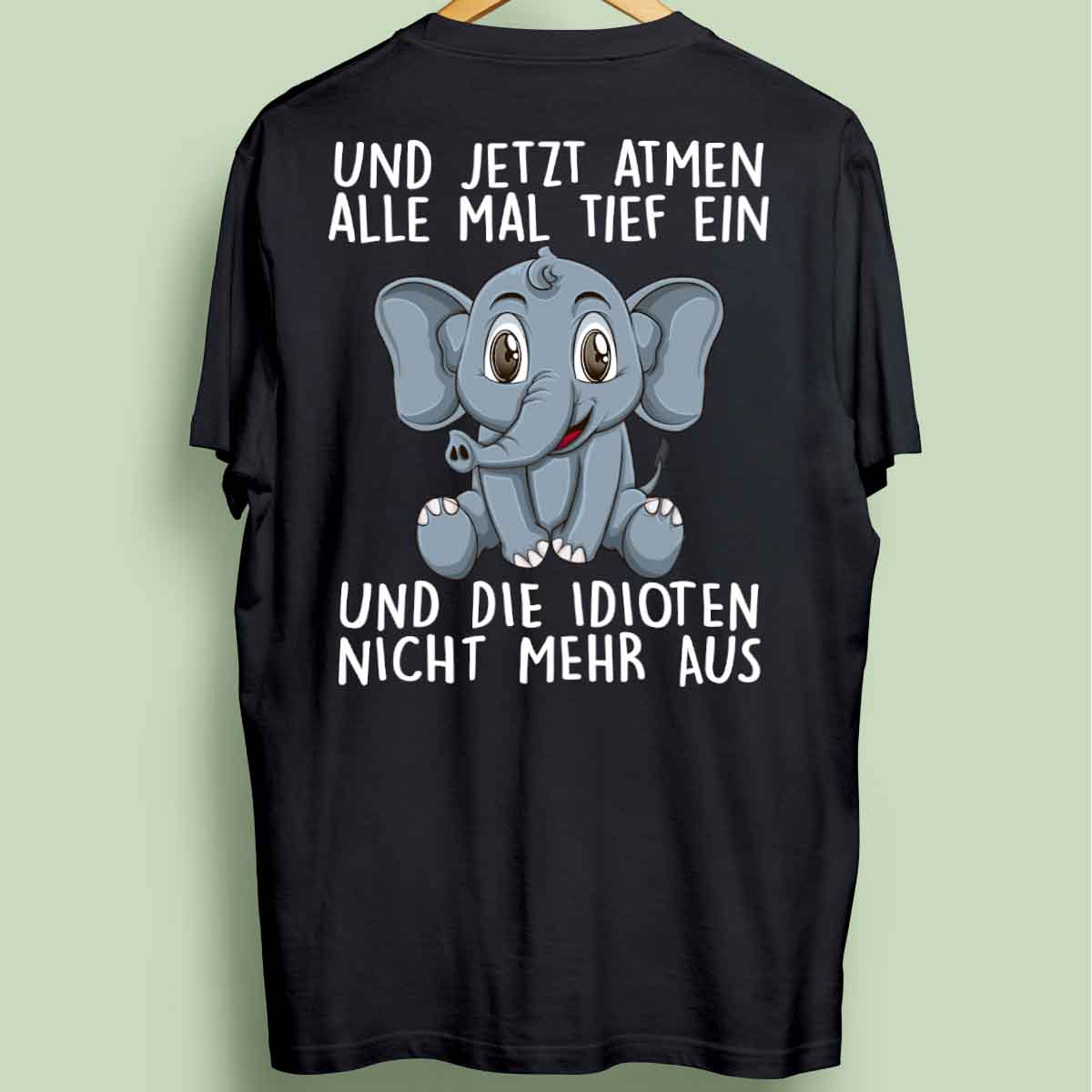 Einatmen Elefant - Oversize Shirt Unisex Rückendruck
