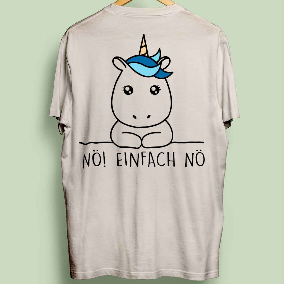 Nö! Simple Einhorn - Oversize Shirt Unisex Rückendruck