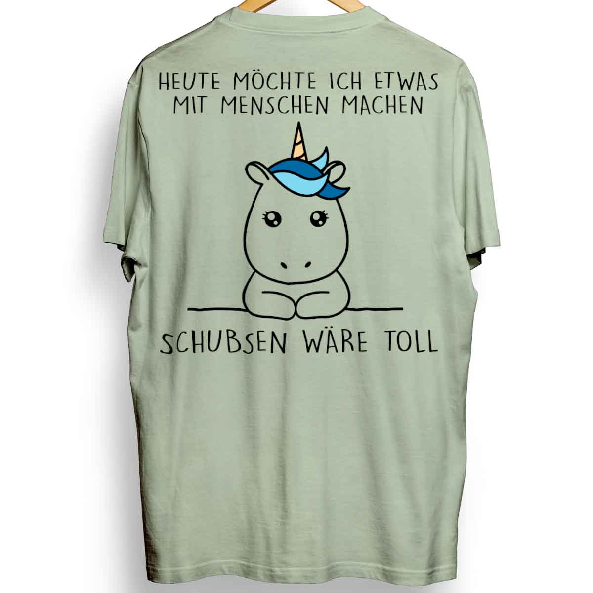 Schubsen Simple Einhorn - Oversize Shirt Unisex Rückendruck