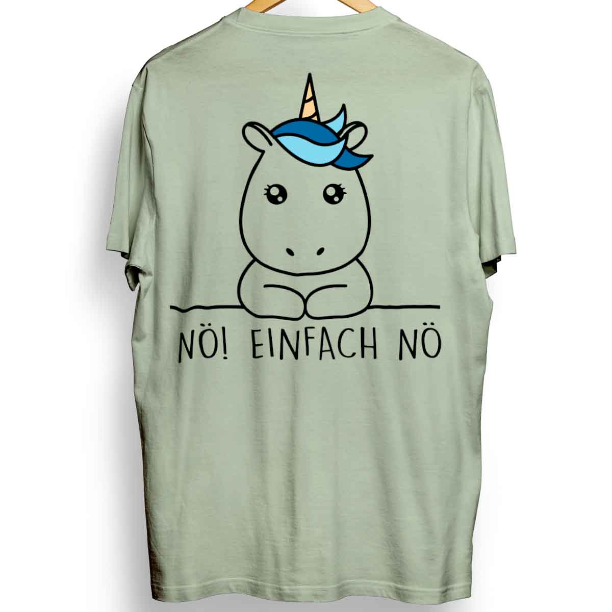 Nö! Simple Einhorn - Oversize Shirt Unisex Rückendruck