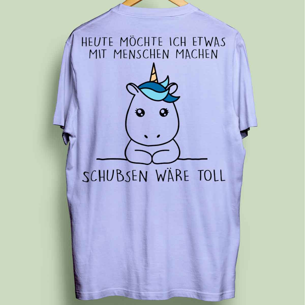 Schubsen Simple Einhorn - Oversize Shirt Unisex Rückendruck