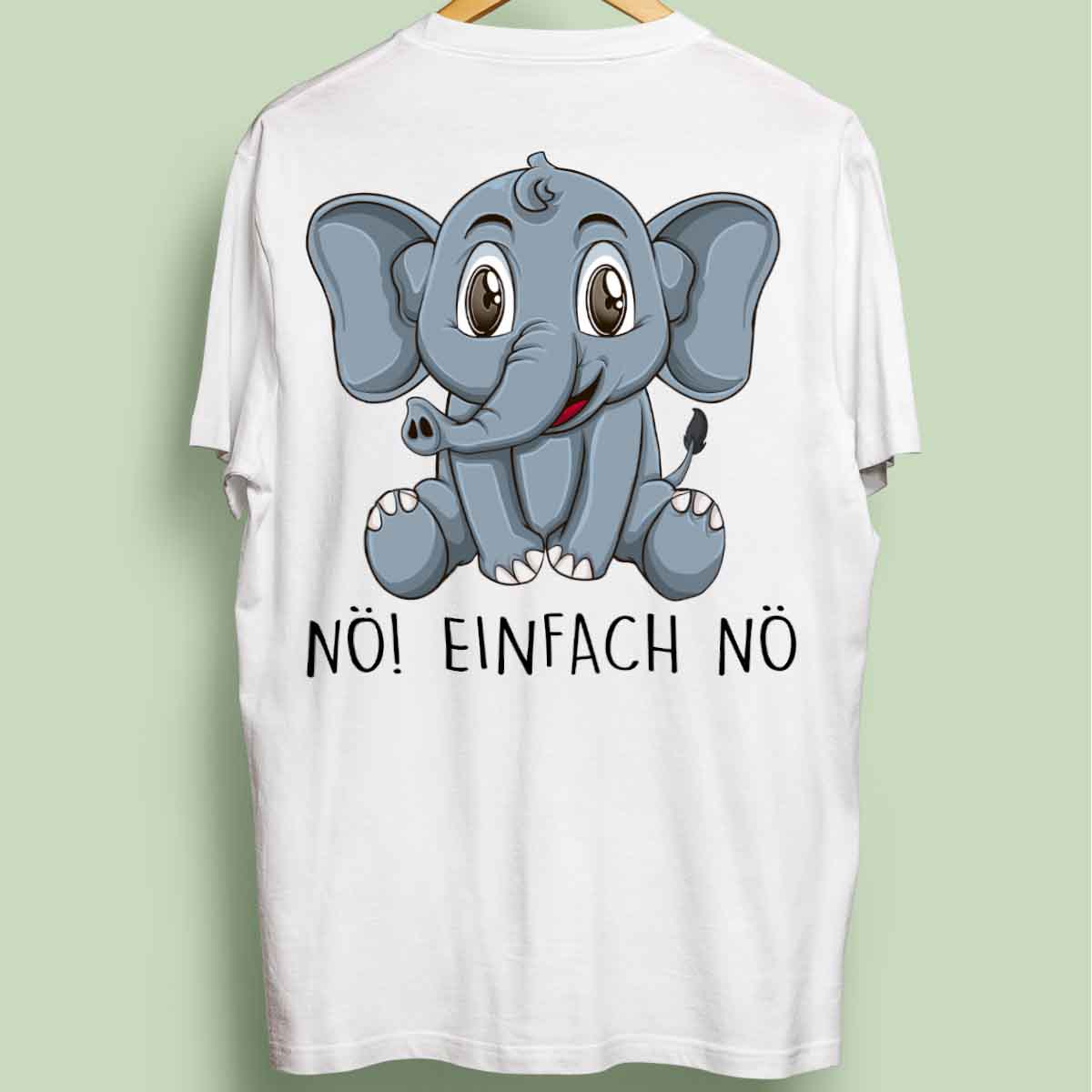 Nö! Elefant - Oversize Shirt Unisex Rückendruck