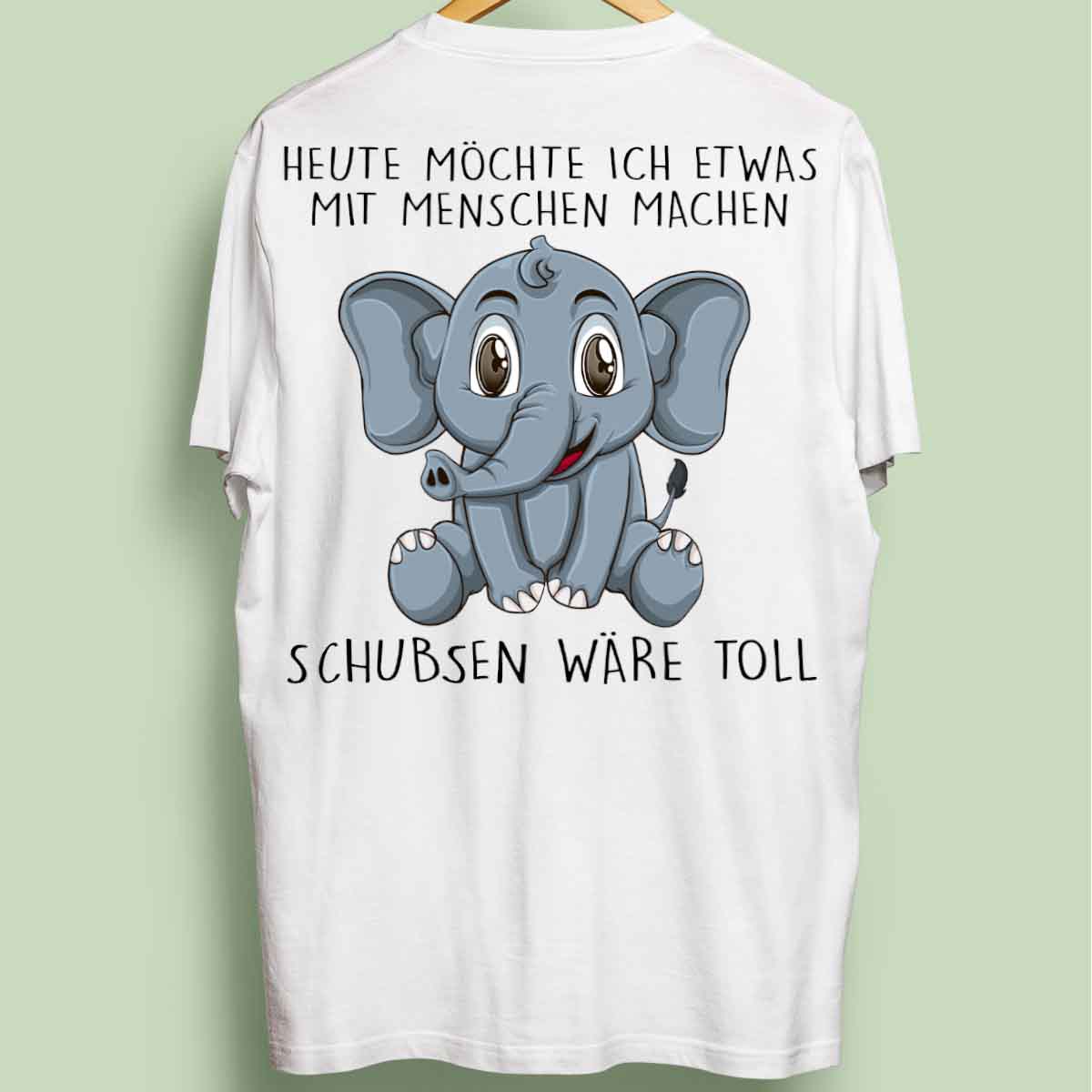Schubsen Elefant - Oversize Shirt Unisex Rückendruck