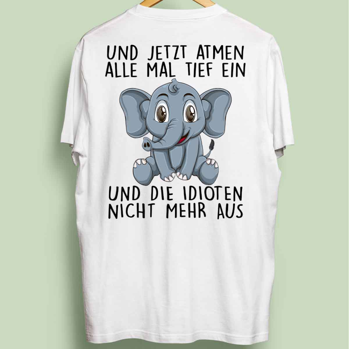 Einatmen Elefant - Oversize Shirt Unisex Rückendruck
