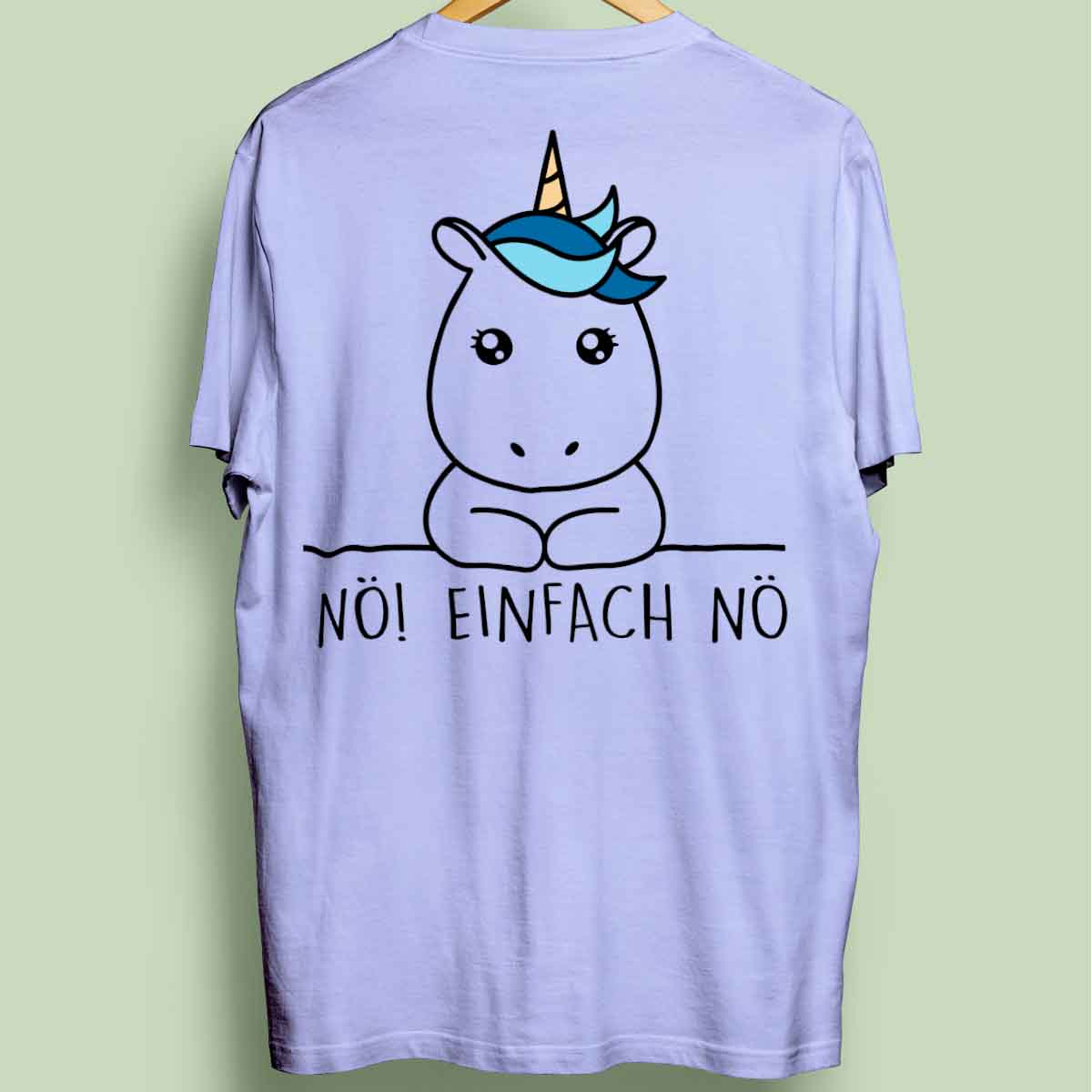 Nö! Simple Einhorn - Oversize Shirt Unisex Rückendruck