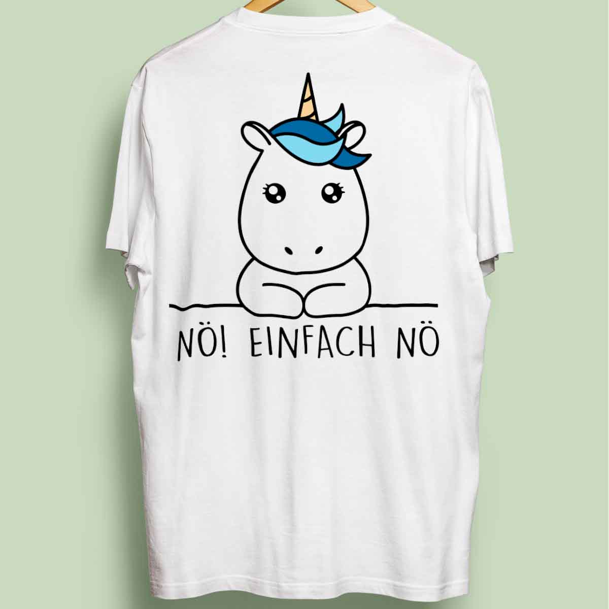 Nö! Simple Einhorn - Oversize Shirt Unisex Rückendruck