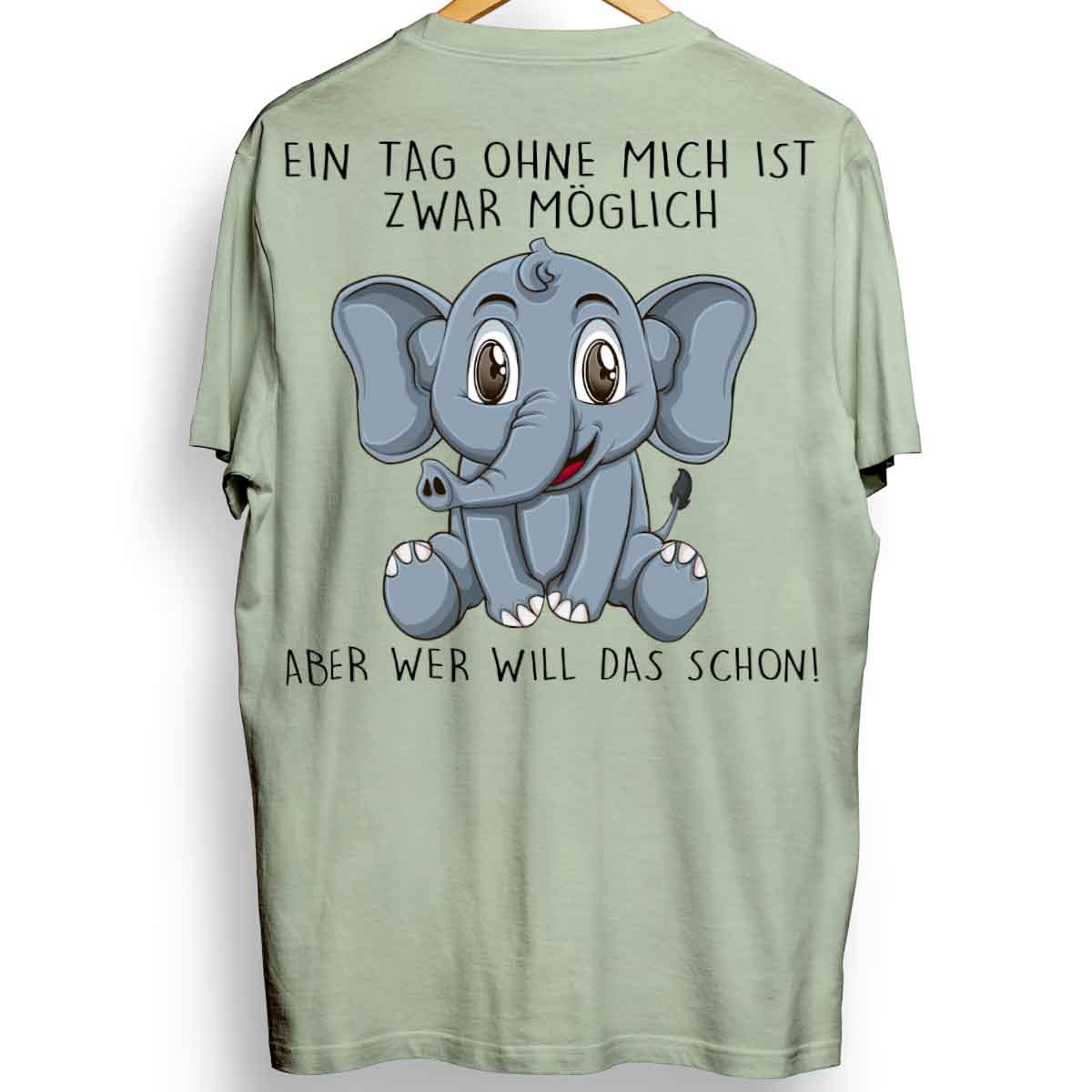 Ohne Mich Elefant - Oversize Shirt Unisex Rückendruck