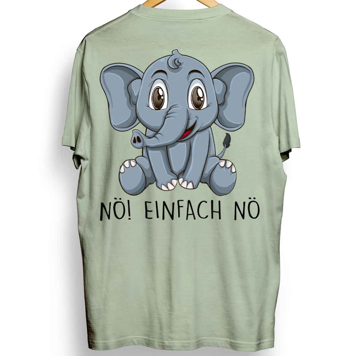 Nö! Elefant - Oversize Shirt Unisex Rückendruck