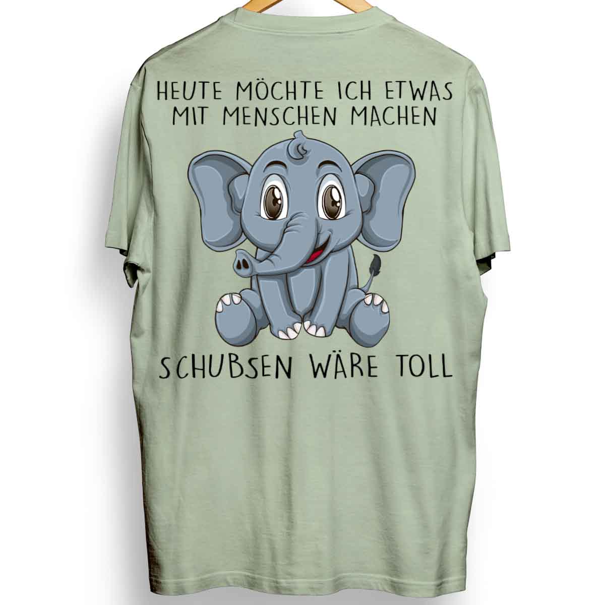 Schubsen Elefant - Oversize Shirt Unisex Rückendruck