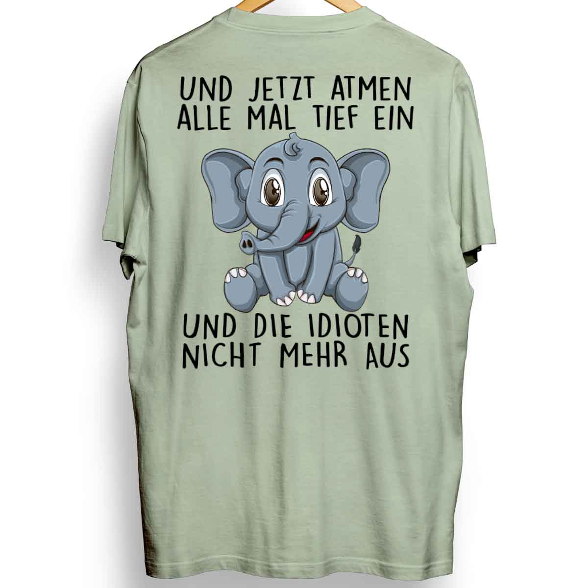 Einatmen Elefant - Oversize Shirt Unisex Rückendruck