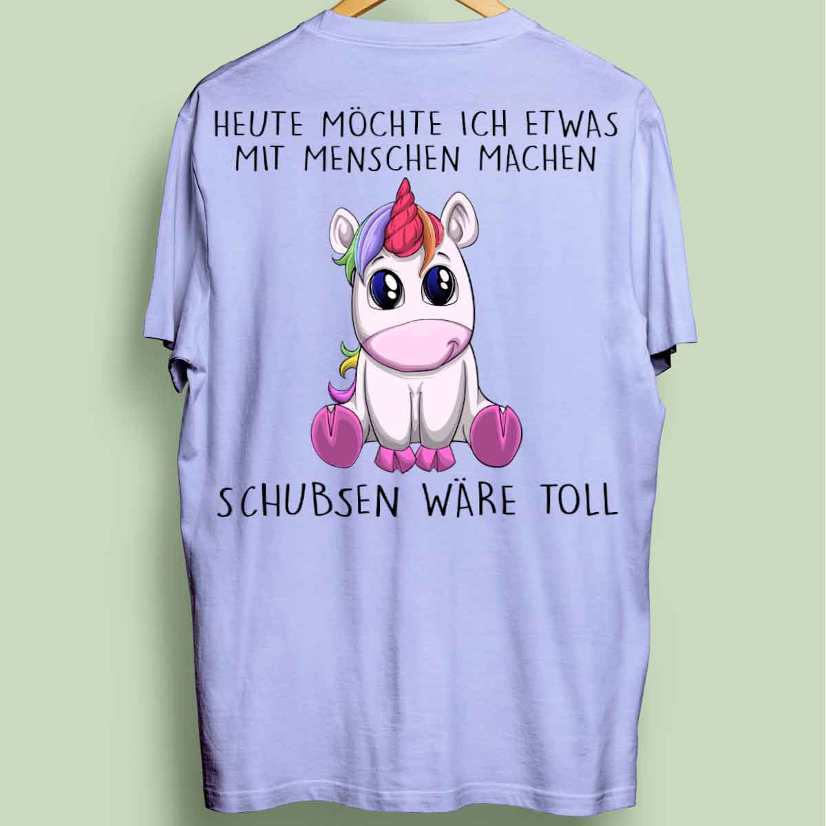 Schubsen Einhorn - Oversize Shirt Unisex Rückendruck