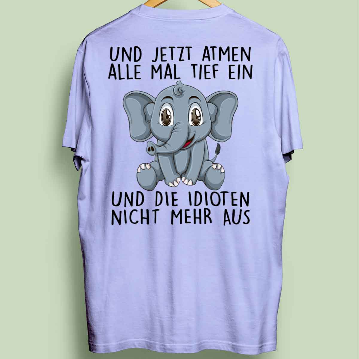 Einatmen Elefant - Oversize Shirt Unisex Rückendruck