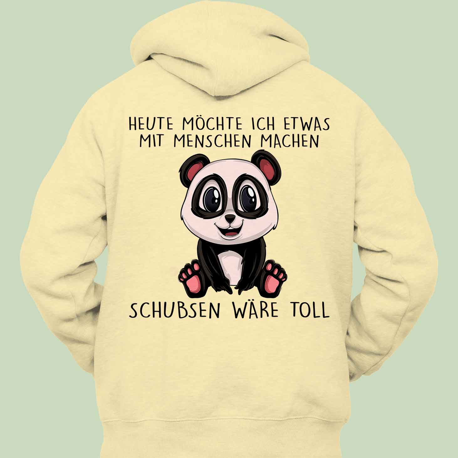 Schubsen Panda - Hoodie Unisex Rückendruck