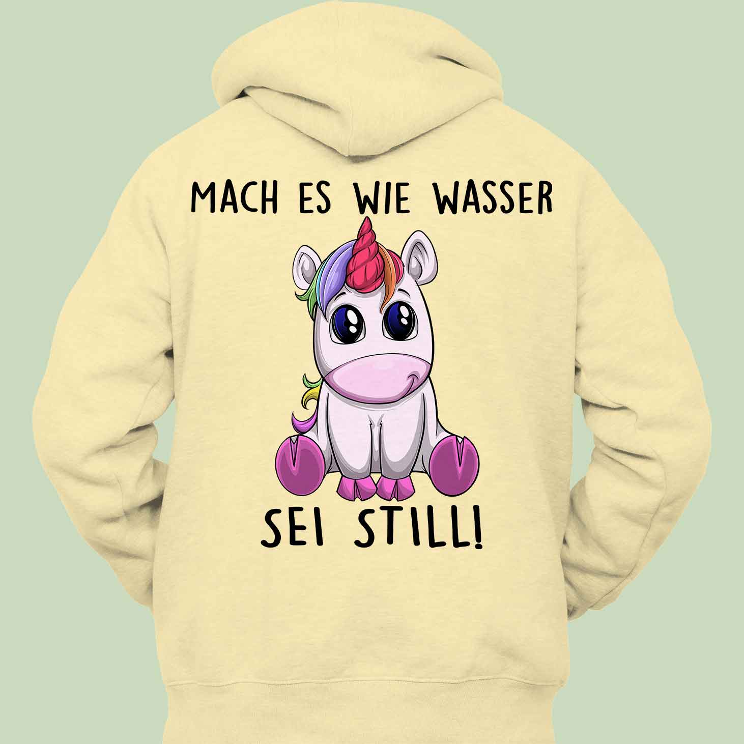 Still Einhorn - Hoodie Unisex Rückendruck