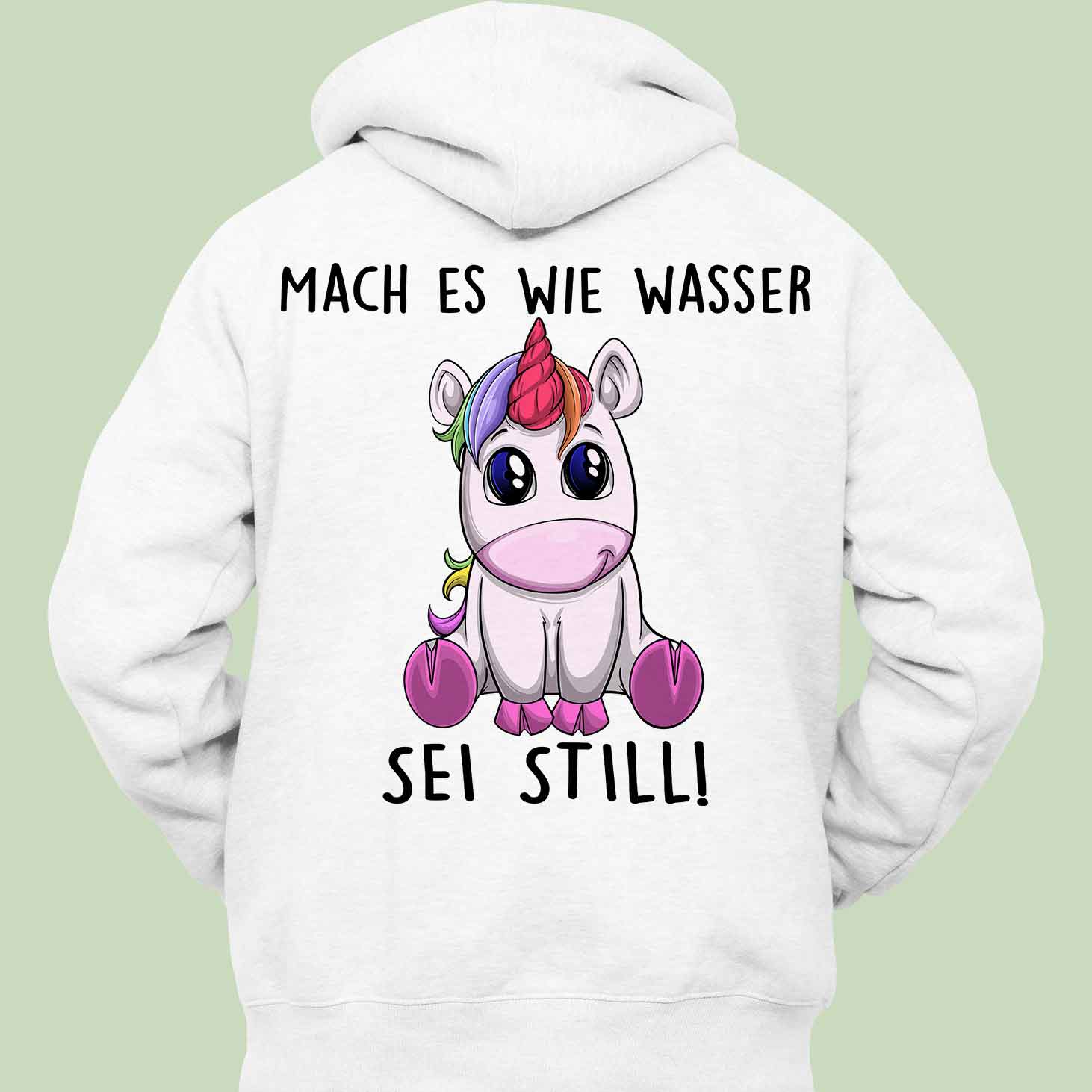 Still Einhorn - Hoodie Unisex Rückendruck