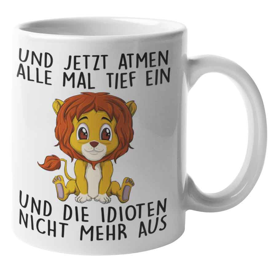 Einatmen Löwe - Tasse