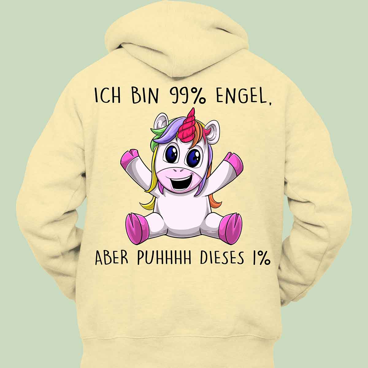 Engel Unicorn - Hoodie Unisex Rückendruck
