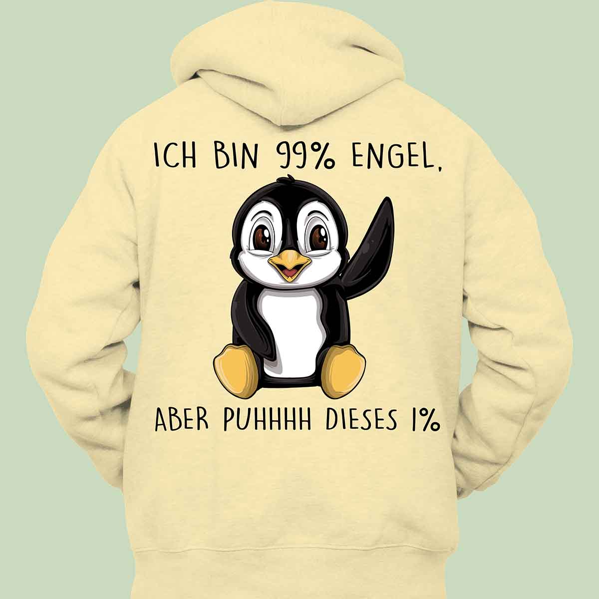 Engel Pinguin - Hoodie Unisex Rückendruck