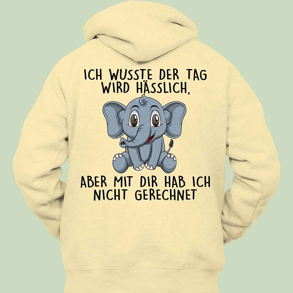 Hässlich Elefant - Hoodie Unisex Rückendruck
