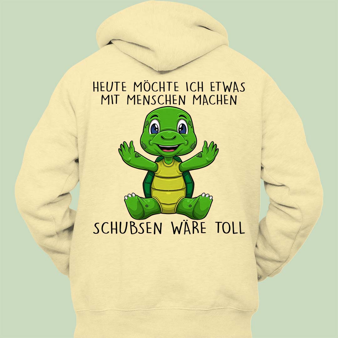 Schubsen Schildkröte - Hoodie Unisex Rückendruck