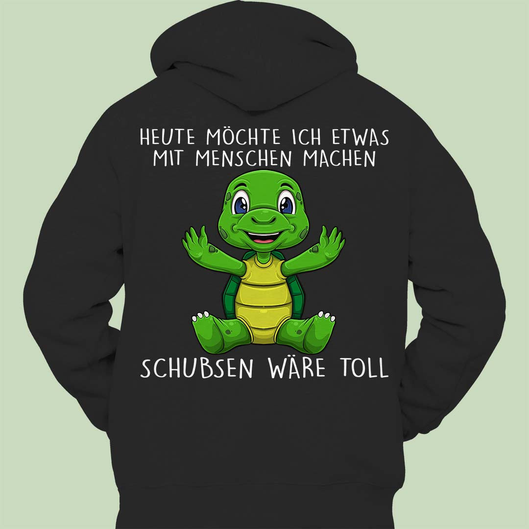 Schubsen Schildkröte - Hoodie Unisex Rückendruck