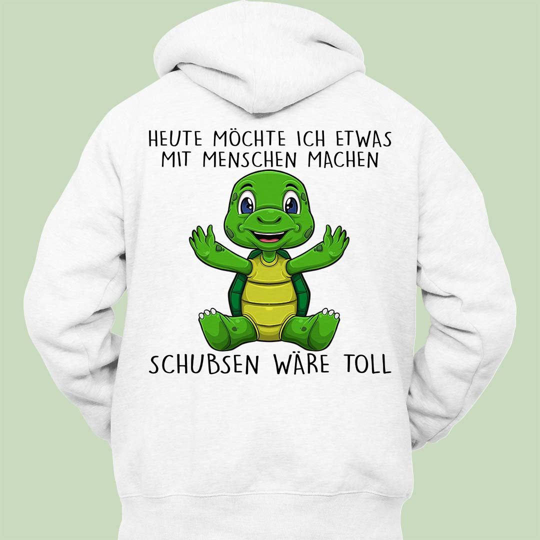 Schubsen Schildkröte - Hoodie Unisex Rückendruck