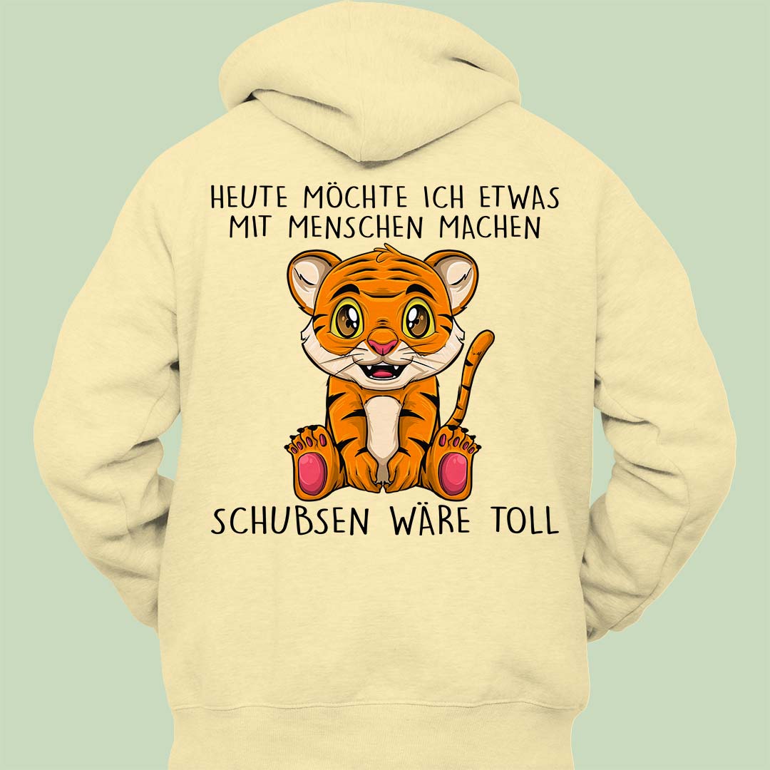 Schubsen Tiger - Hoodie Unisex Rückendruck