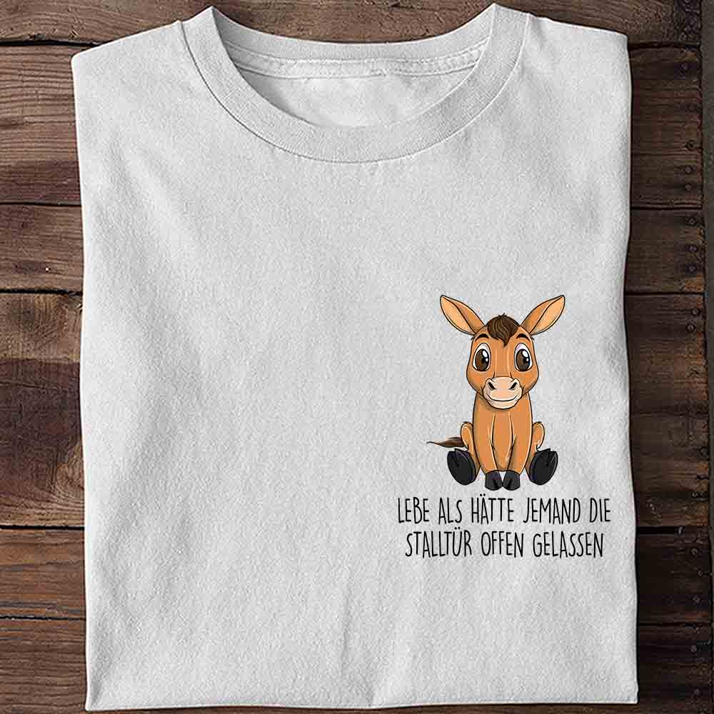 Stalltür Pferd Brust - Shirt Unisex
