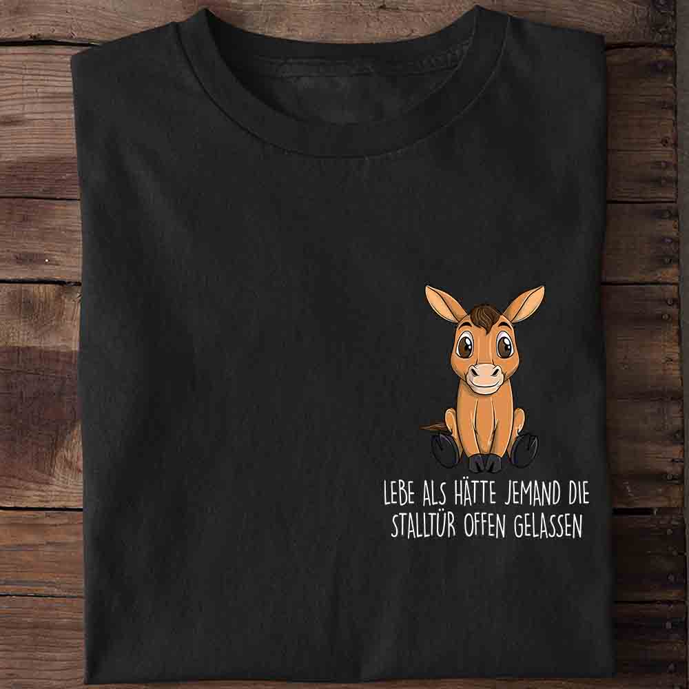 Stalltür Pferd Brust - Shirt Unisex