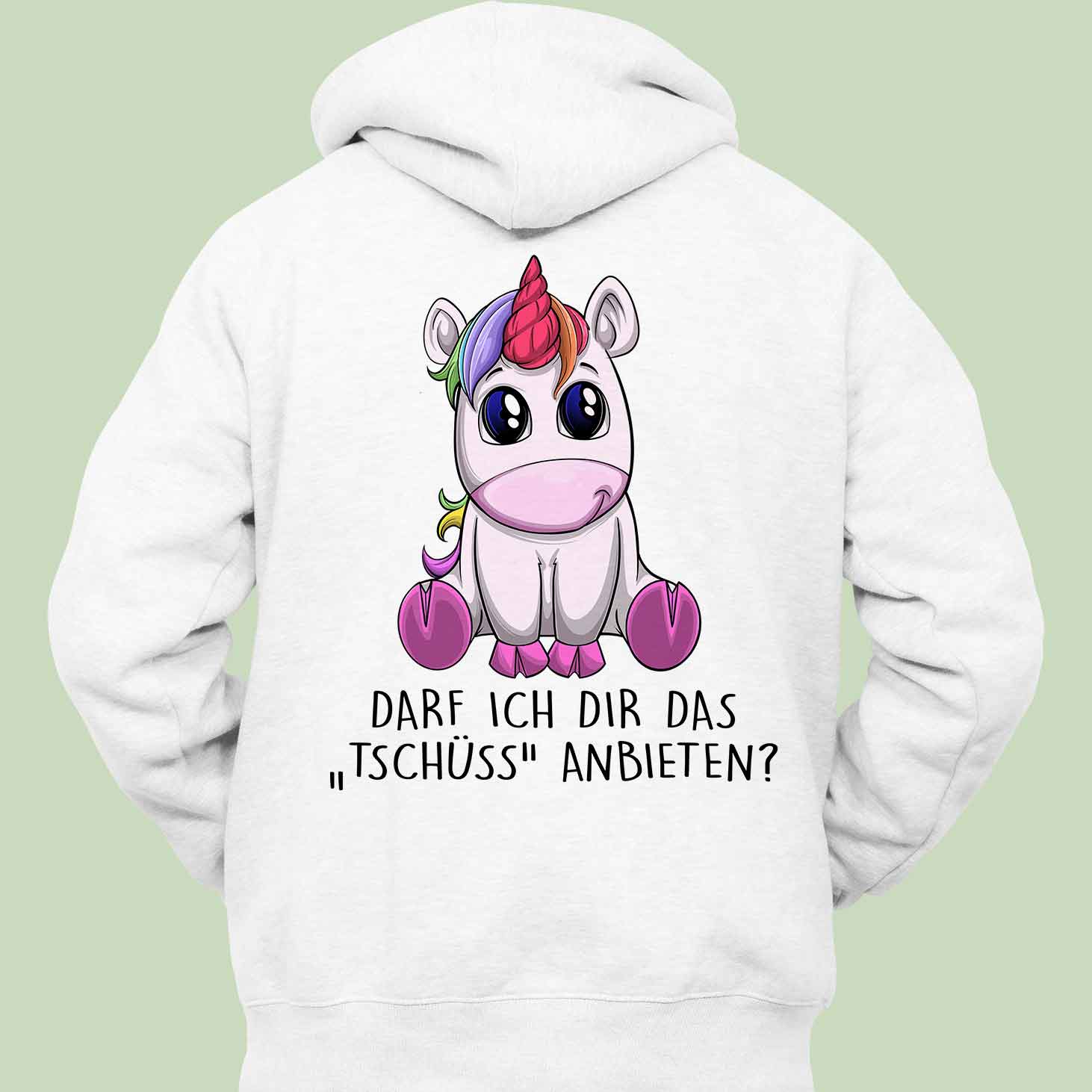 Tschüss Einhorn - Hoodie Unisex Rückendruck