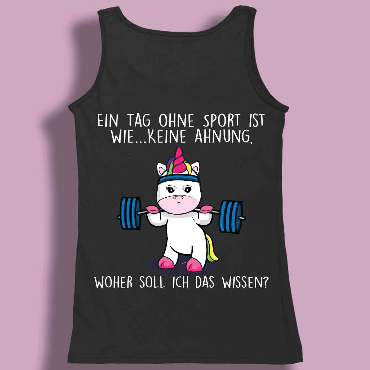 Ohne Sport Cute Einhorn - Premium Tanktop Rückendruck Damen