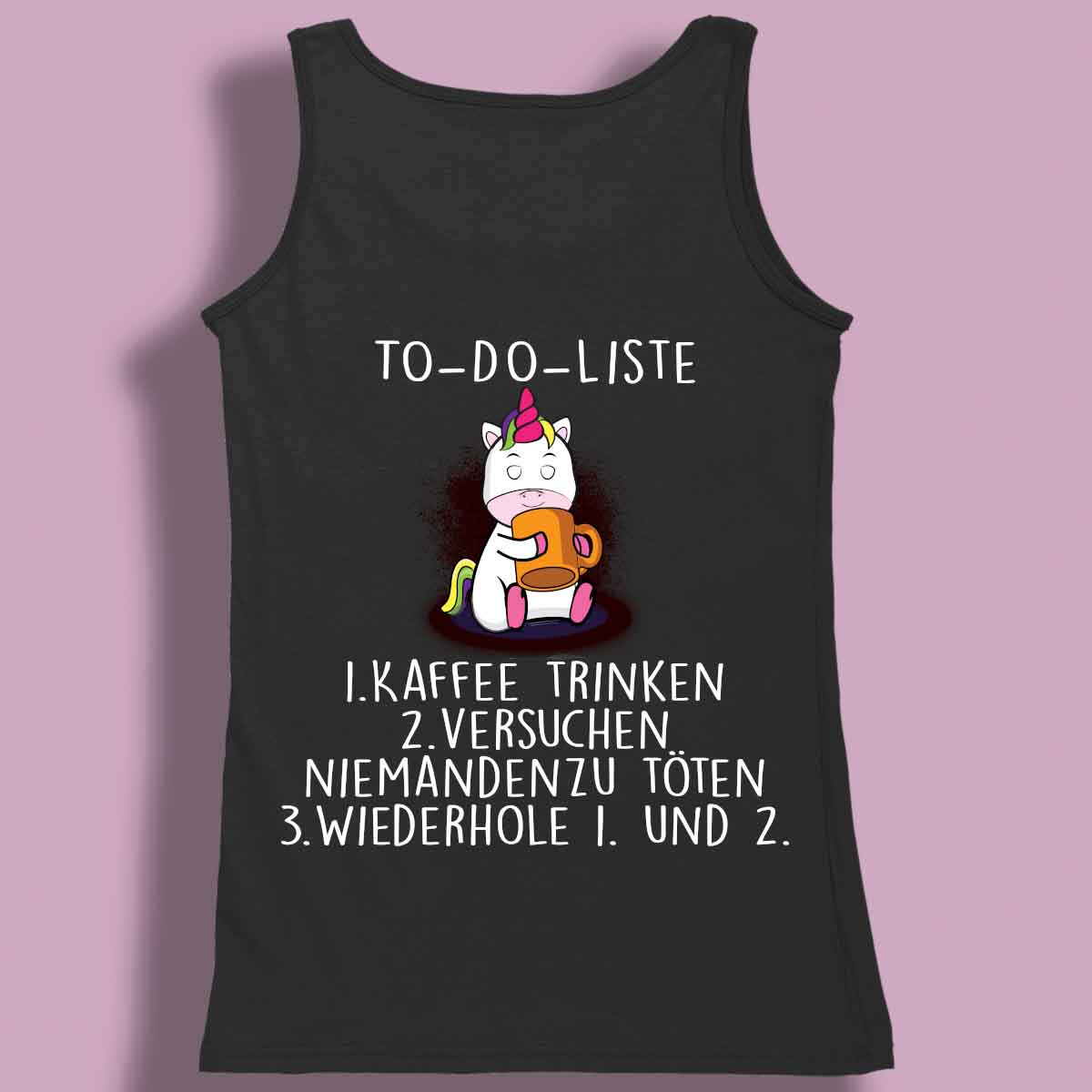 To-Do Cute Einhorn - Premium Tanktop Rückendruck Damen