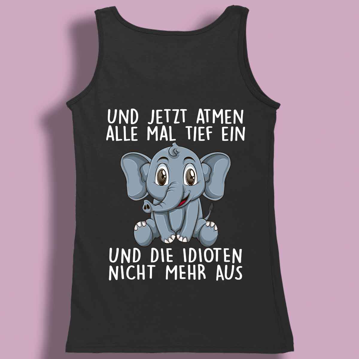 Einatmen Elefant - Premium Tanktop Rückendruck Damen