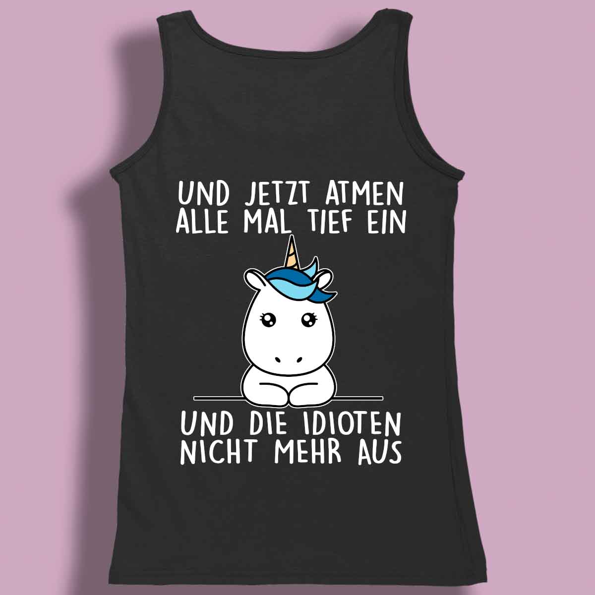 Einatmen Simple Einhorn - Premium Tanktop Rückendruck Damen