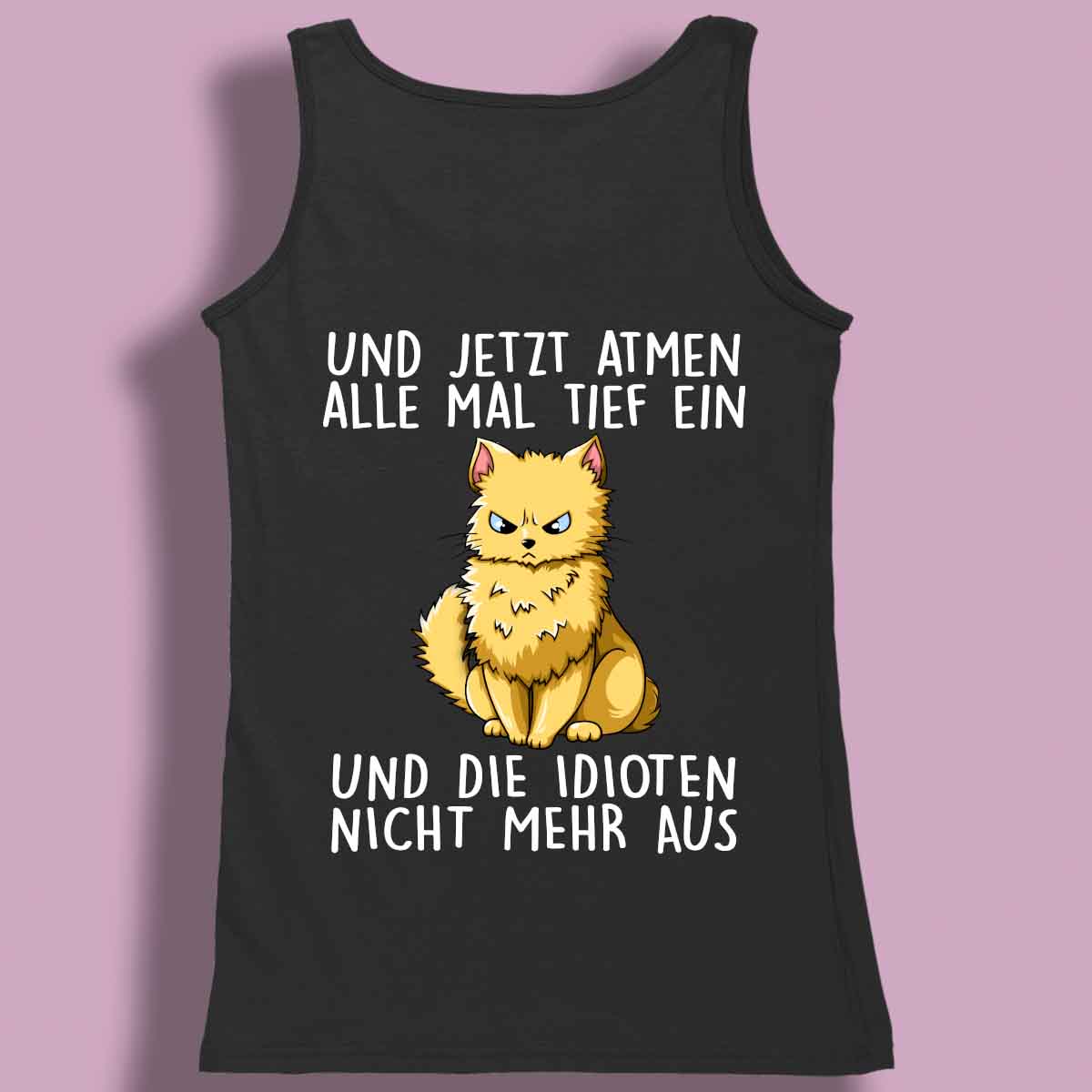 Einatmen Katze - Premium Tanktop Rückendruck Damen