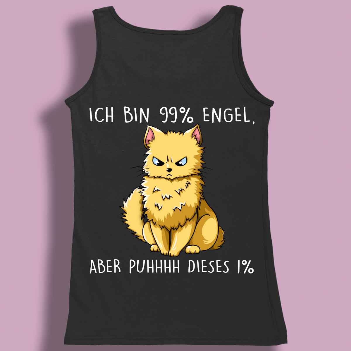 Engel Katze - Premium Tanktop Rückendruck Damen