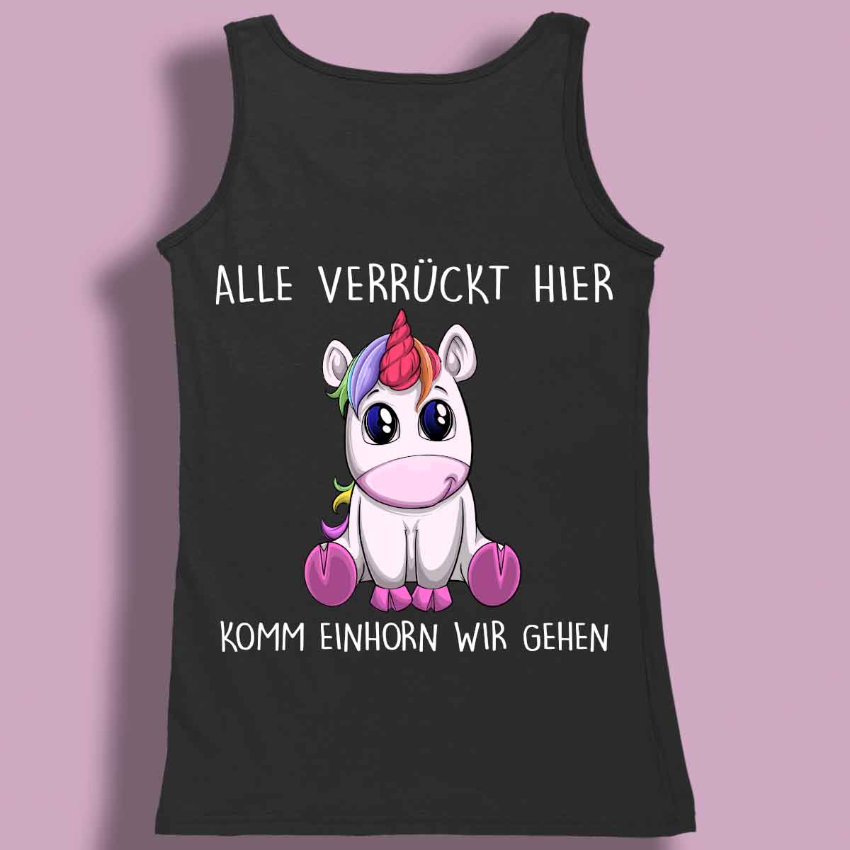 Komm Einhorn - Premium Tanktop Rückendruck Damen