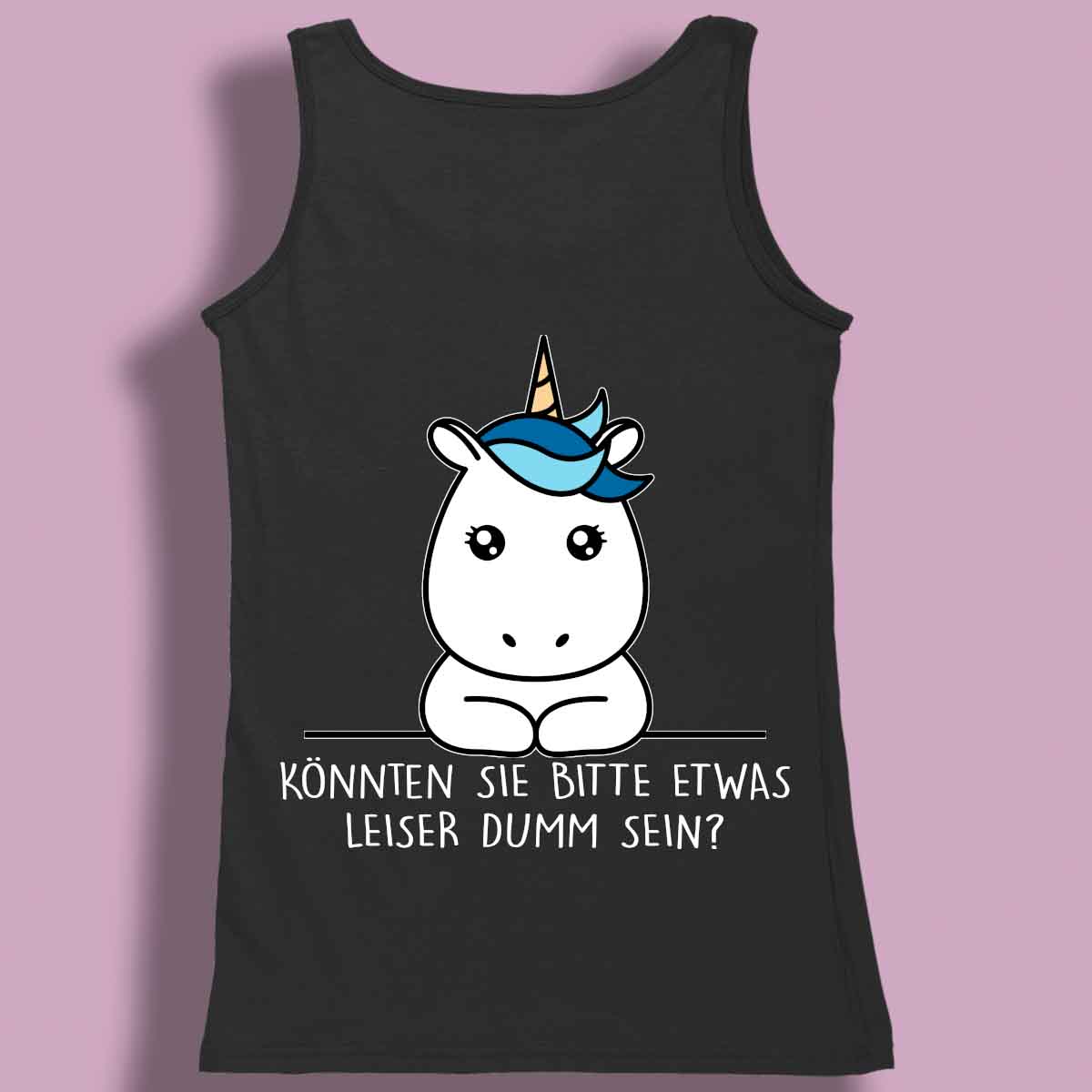 Leise Simple Einhorn - Premium Tanktop Rückendruck Damen