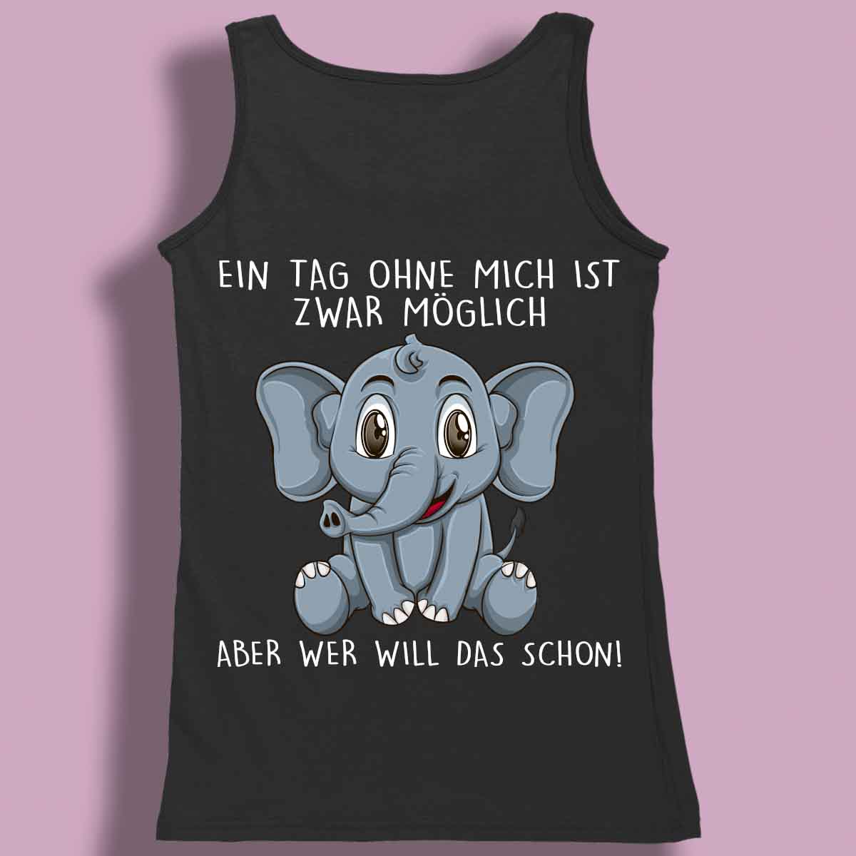 Ohne Mich Elefant - Premium Tanktop Rückendruck Damen