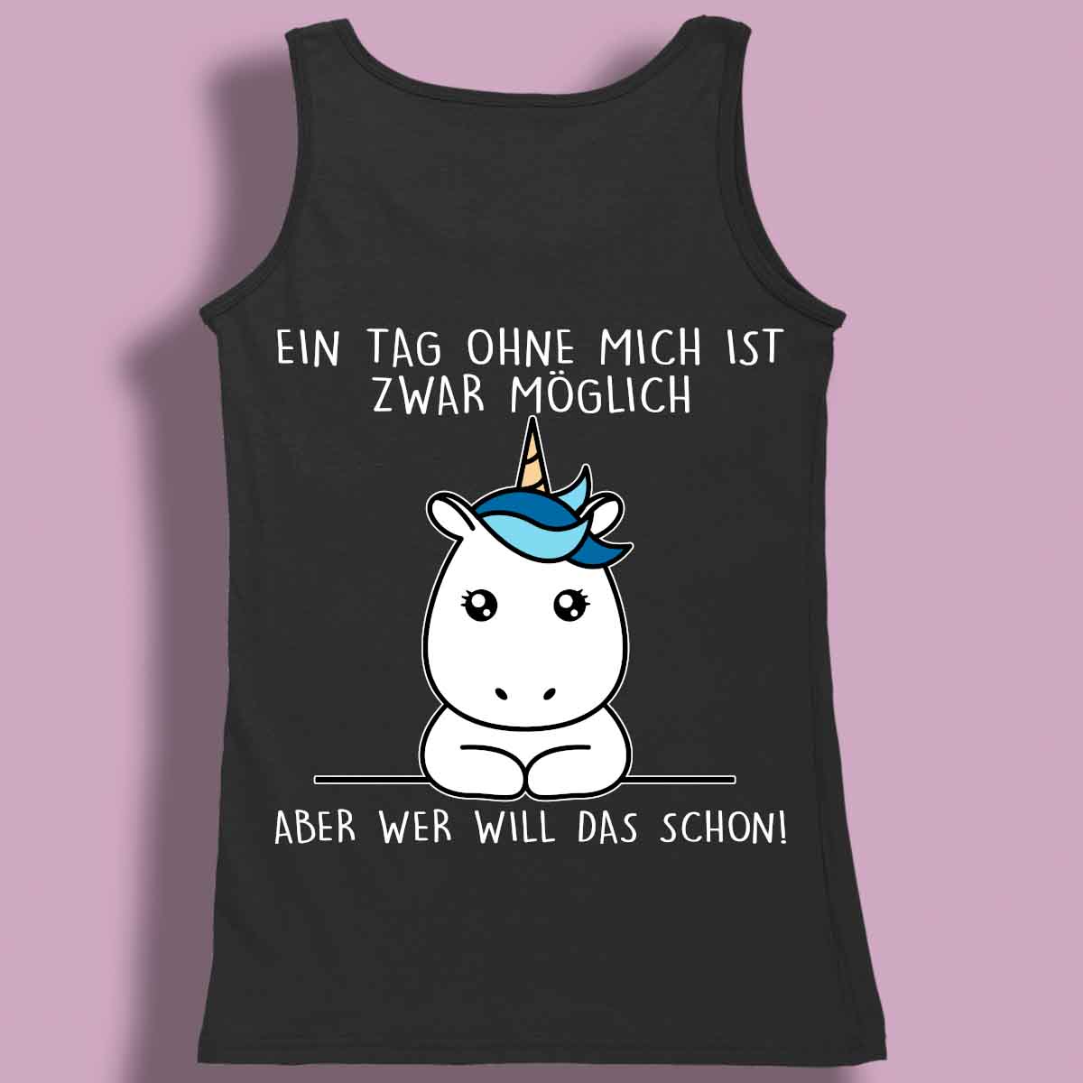 Schubsen Simple Einhorn - Premium Tanktop Rückendruck Damen