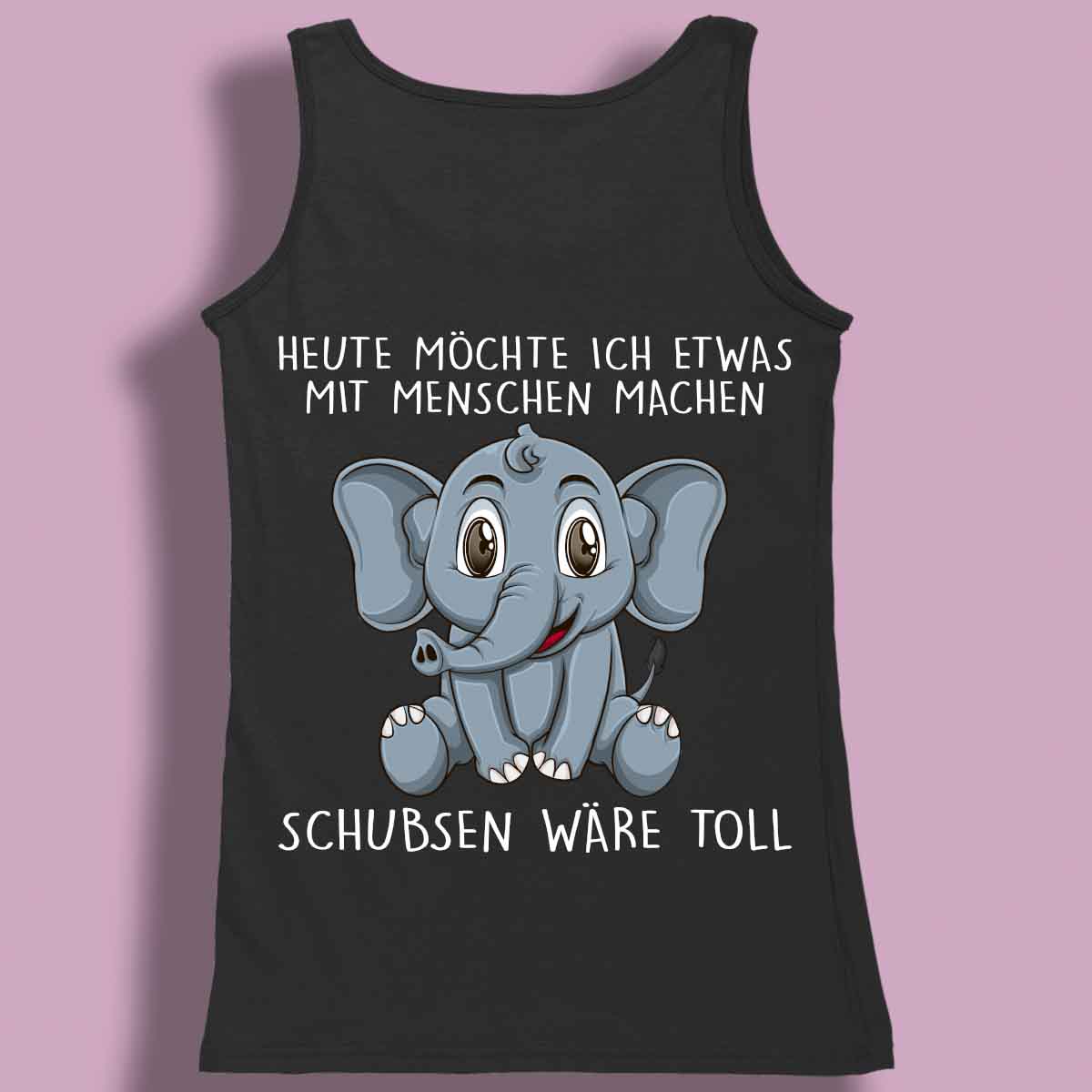 Schubsen Elefant - Premium Tanktop Rückendruck Damen