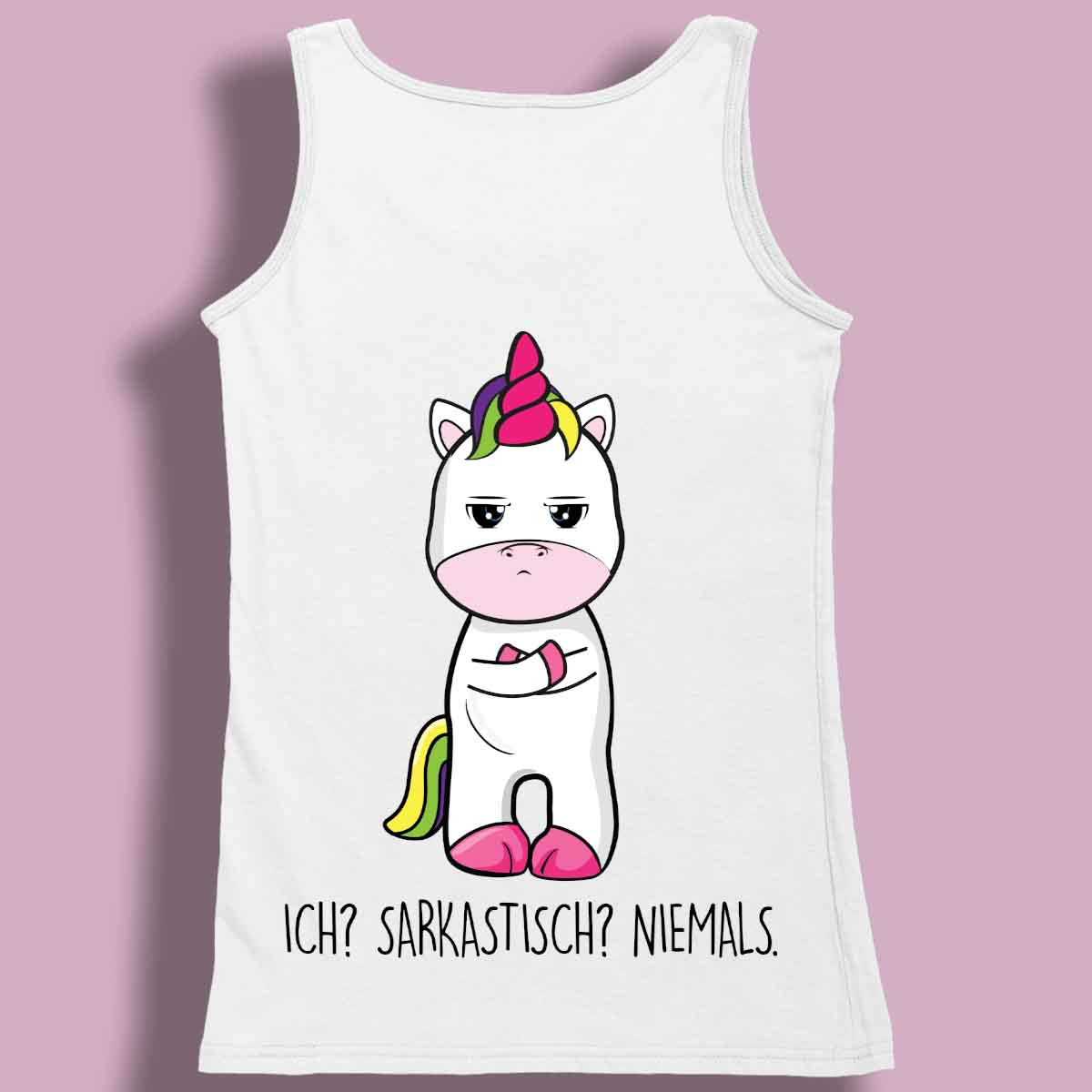 Sarkastisch Cute Einhorn - Premium Tanktop Rückendruck Damen