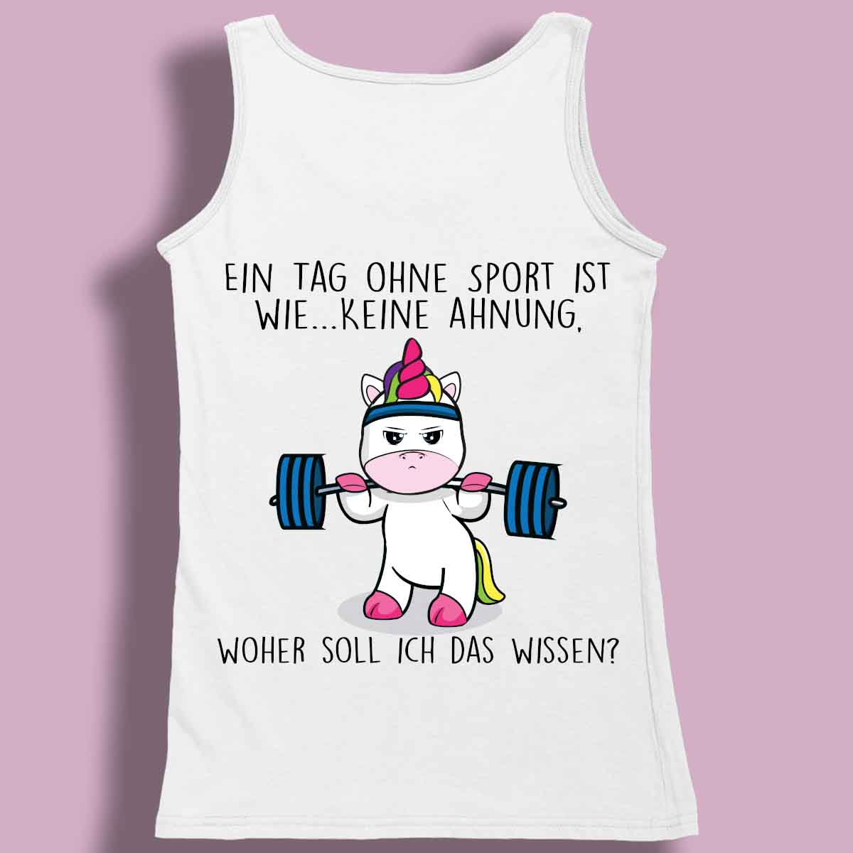 Ohne Sport Cute Einhorn - Premium Tanktop Rückendruck Damen