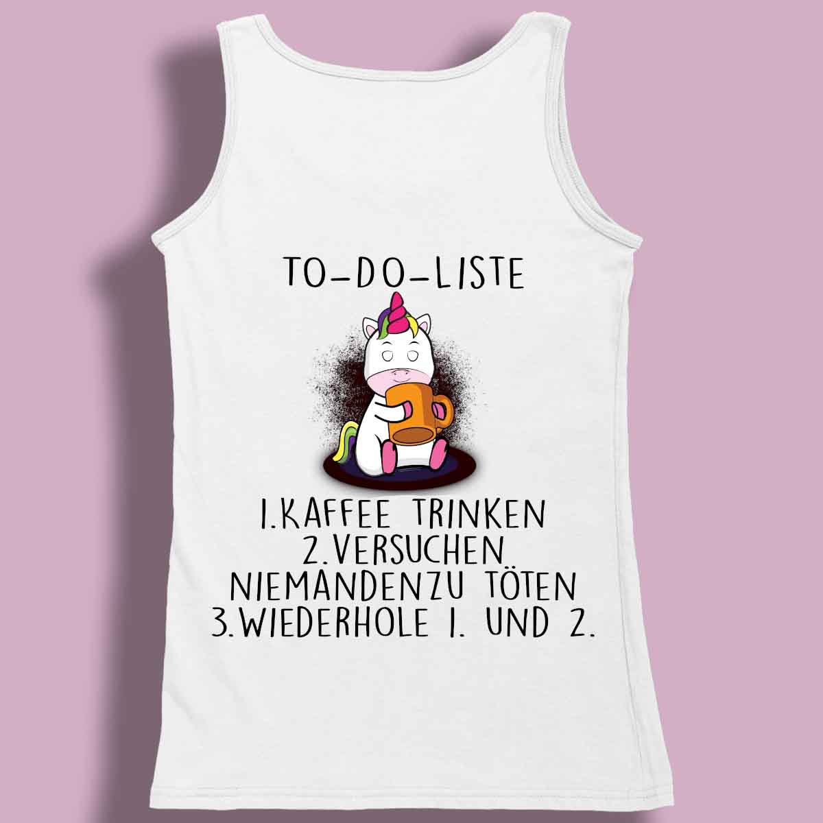 To-Do Cute Einhorn - Premium Tanktop Rückendruck Damen