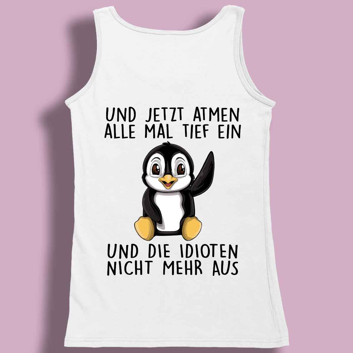 Einatmen Pinguin - Premium Tanktop Rückendruck Damen